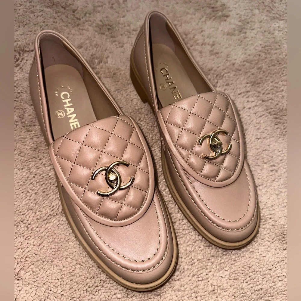 100% Authentic Chanel Turn lock loafers